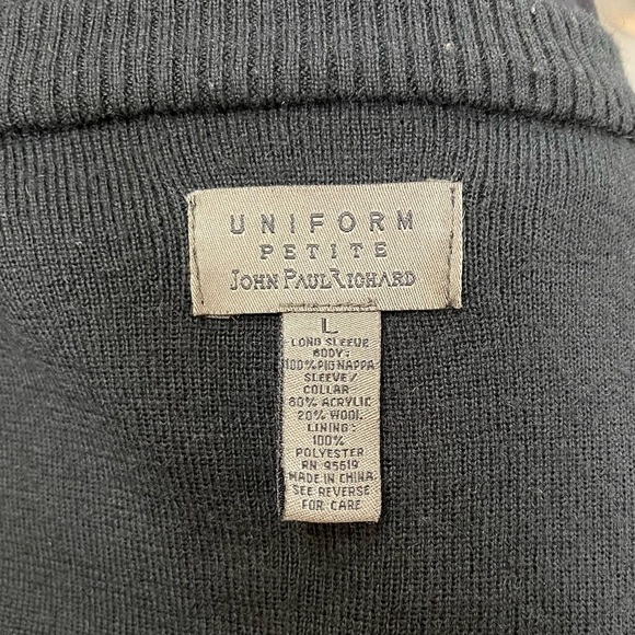 JohnPaulRichard Uniform Petite Wool and Leather Moto Jacket Large - Picture 7 of 7